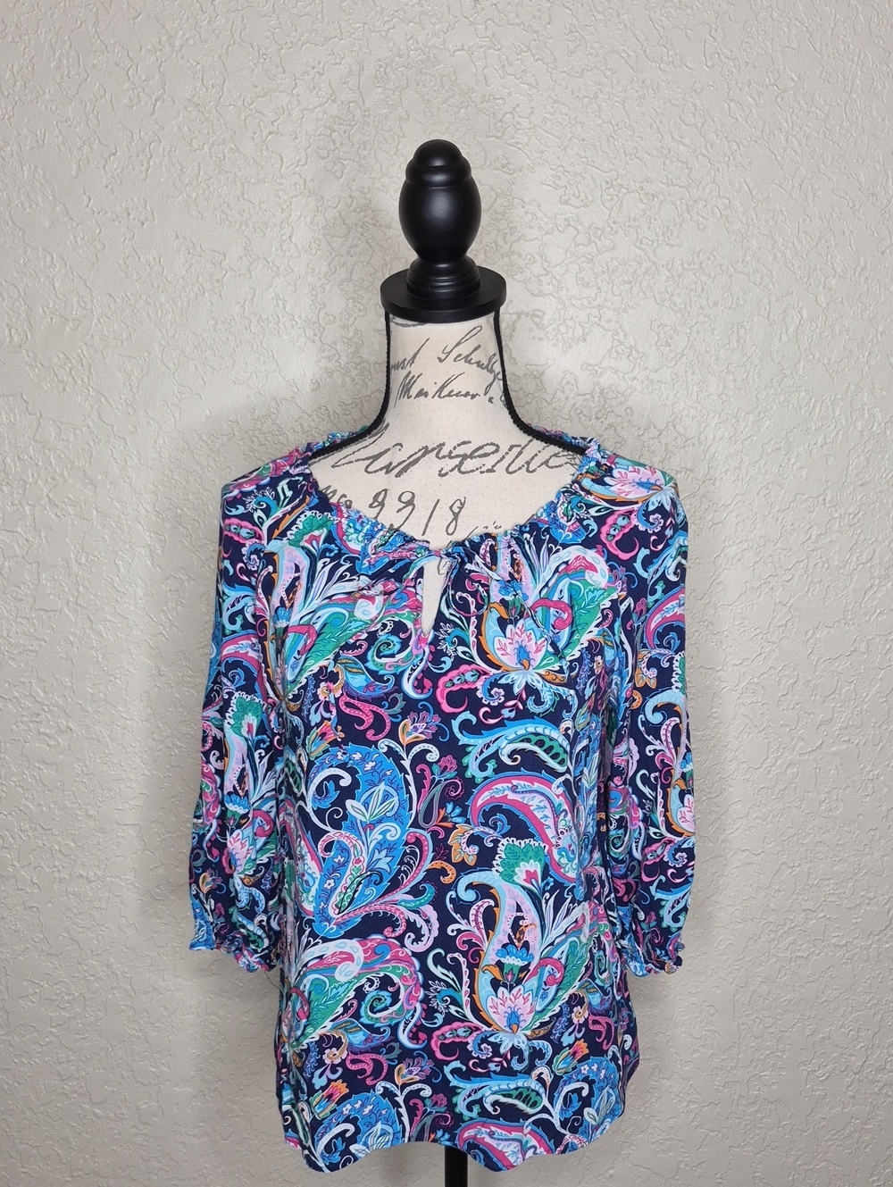 Talbots‎ Multicolored Paisley Top Size M